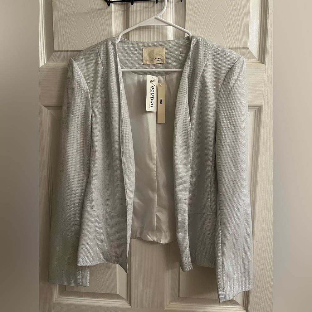 MUSTARD SEED~SHIMMERING SILVER BLAZER~M-LG